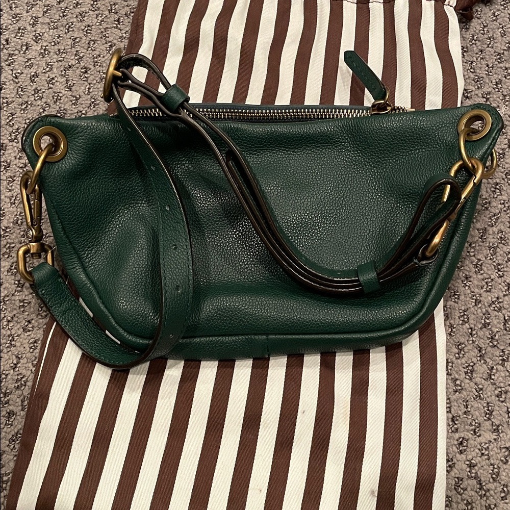 HENRI BENDEL Lenox Leather Hunter Crossbody Belt Bag Fur Strap + Dust Bag | EUC - Picture 4 of 7